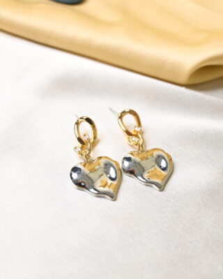 Dualtone Hanging Heart Earings