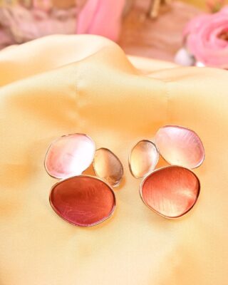 Petal Play 3 Shade Enamel Plated Earings