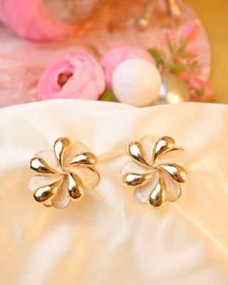 Spiral Dual Shade Enamel Plated Earings