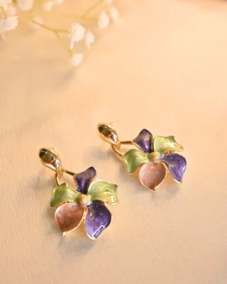 Blossom Bloom Hanging Earings- Green