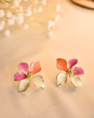 Blossom Bloom Earings-Pink White