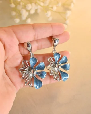 Chamellia Charm Earings- Turquoise (Silver Plated)