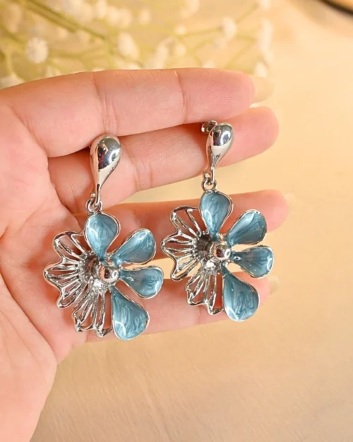 Chamellia Charm Earings- Sea green (Silver Plated)