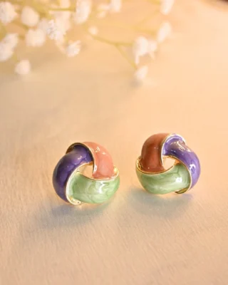 Demi Flora Earings- Green Violet