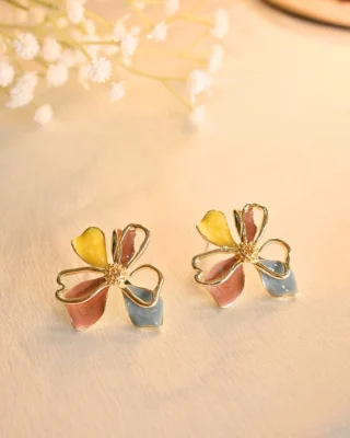 Flora Flicks Earings- Yellow Brown