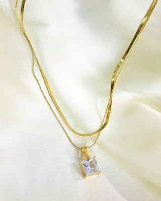 Crystal Dual Chain Pendant