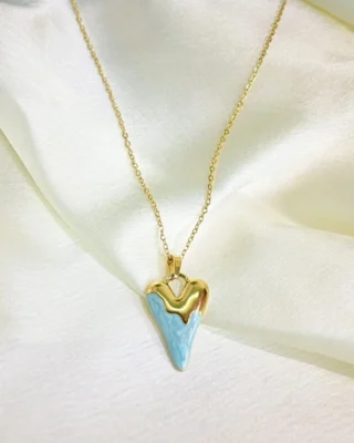 Melting Blue Heart Pendant